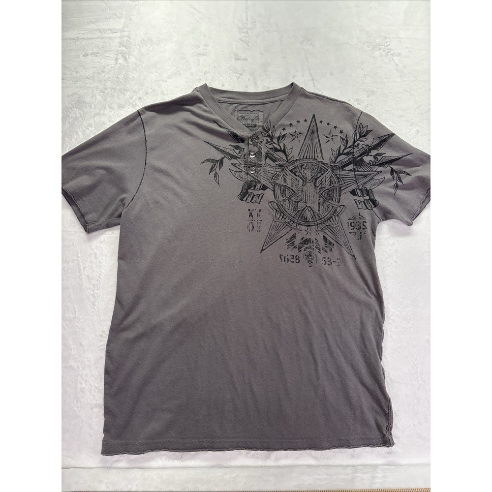 Y2K Gray Retrofit Men's Short Sleeve Large Shirt